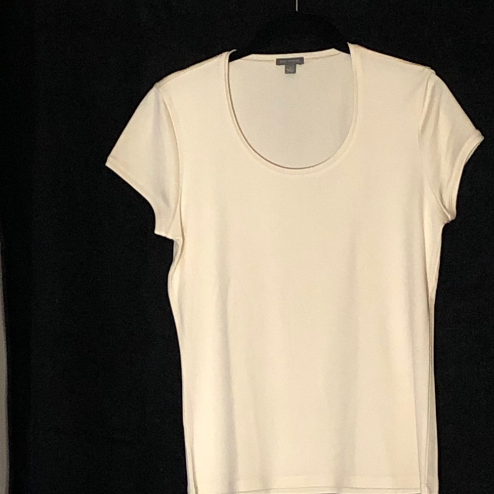 Ann Taylor Cream Short Sleeve Tee